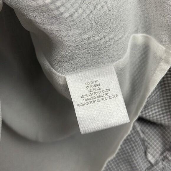 WAYF Tiered Flare Sleeve Blouse White Black Check V Neck Lined Womens Small - Picture 6 of 6